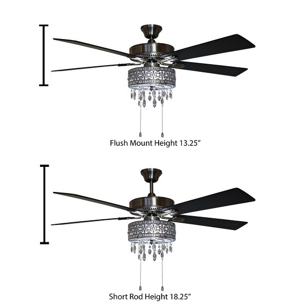 Copper Grove Cagua 52-inch Crystal LED Chandelier Ceiling Fan - 52"L x